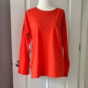 I Crew Relaxed Long Sleeve Orange T-shirt